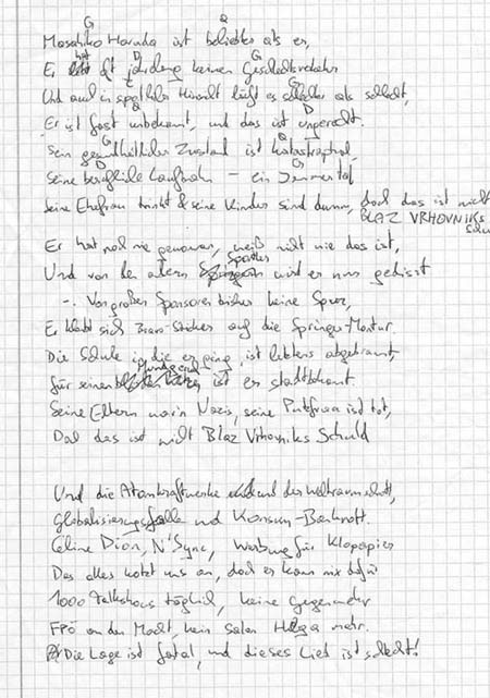 Blaz Vrhovniks Schuld - Text - (Christoph und Lollo)